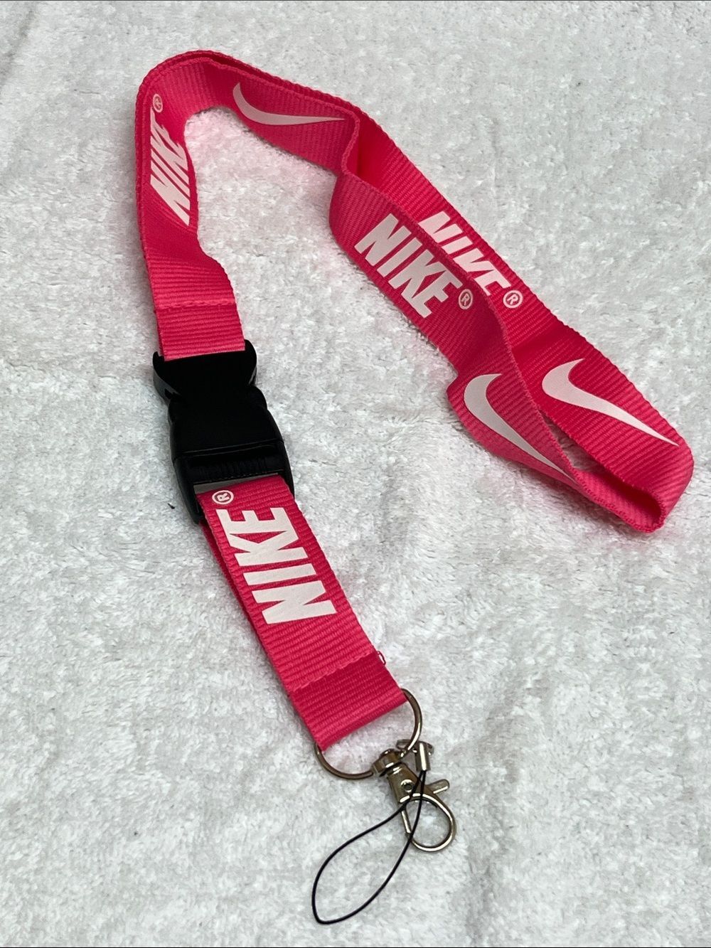 Nike Hot Pink and White Logo Lanyard